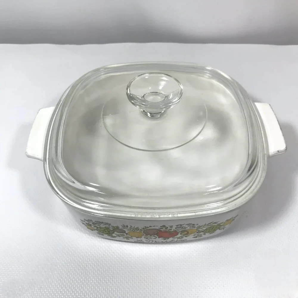 Vtg CorningWare A-2-B Spice of Life La Marjolaine 2-Qt Casserole Dish with Lid